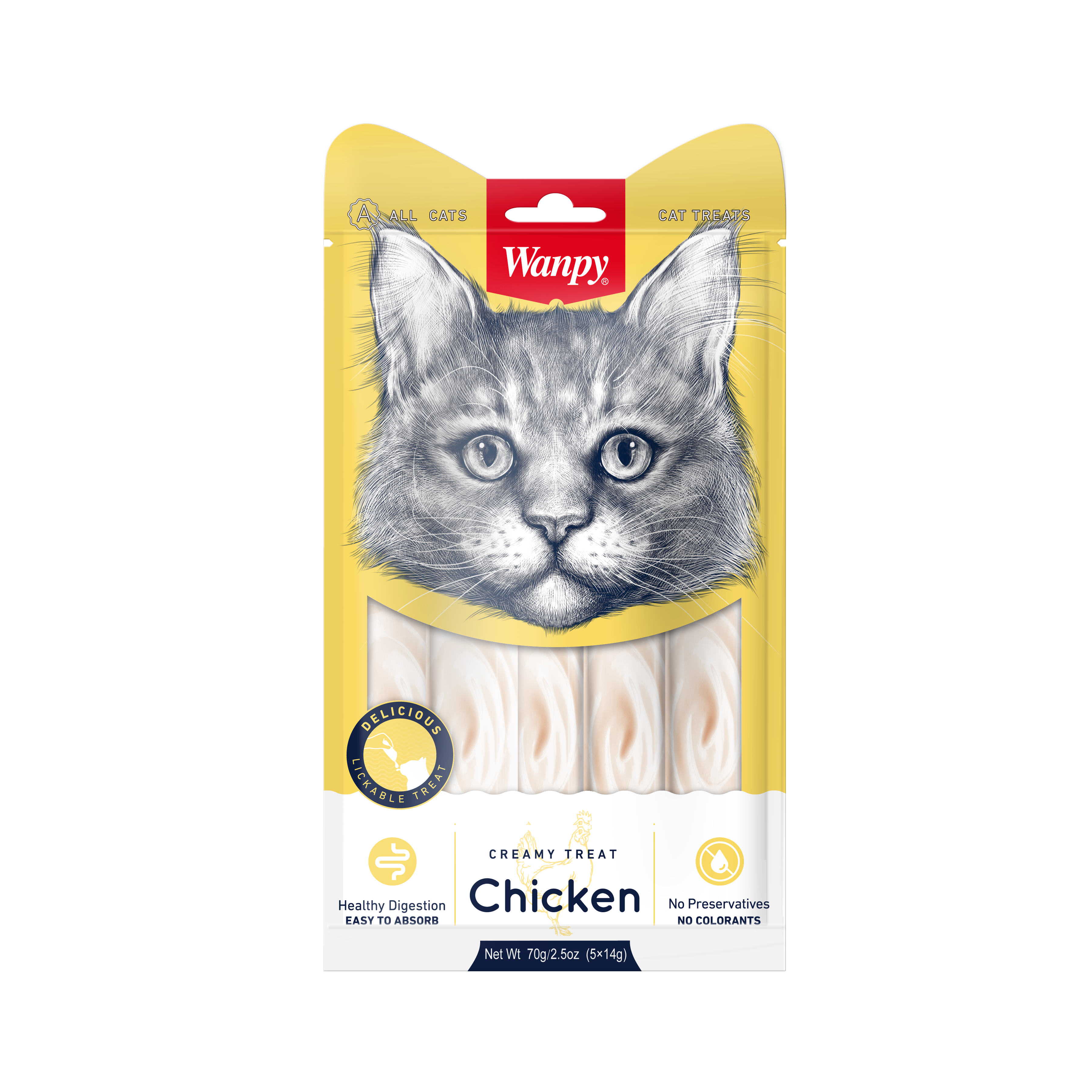 Wanpy - Creamy Lickable Treats Chicken - Cat