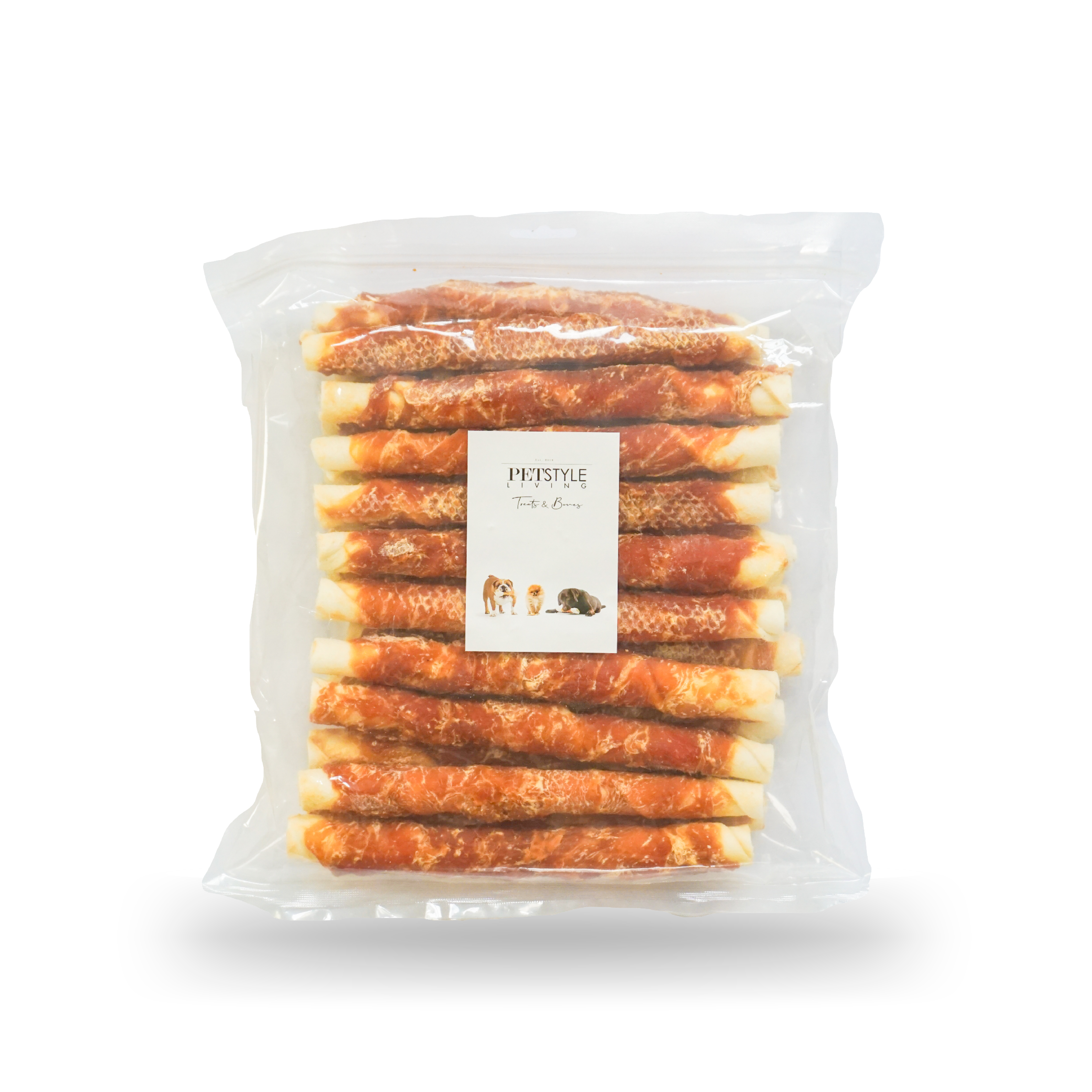Kauwstaaf met kip 20cm - 20 Stuks