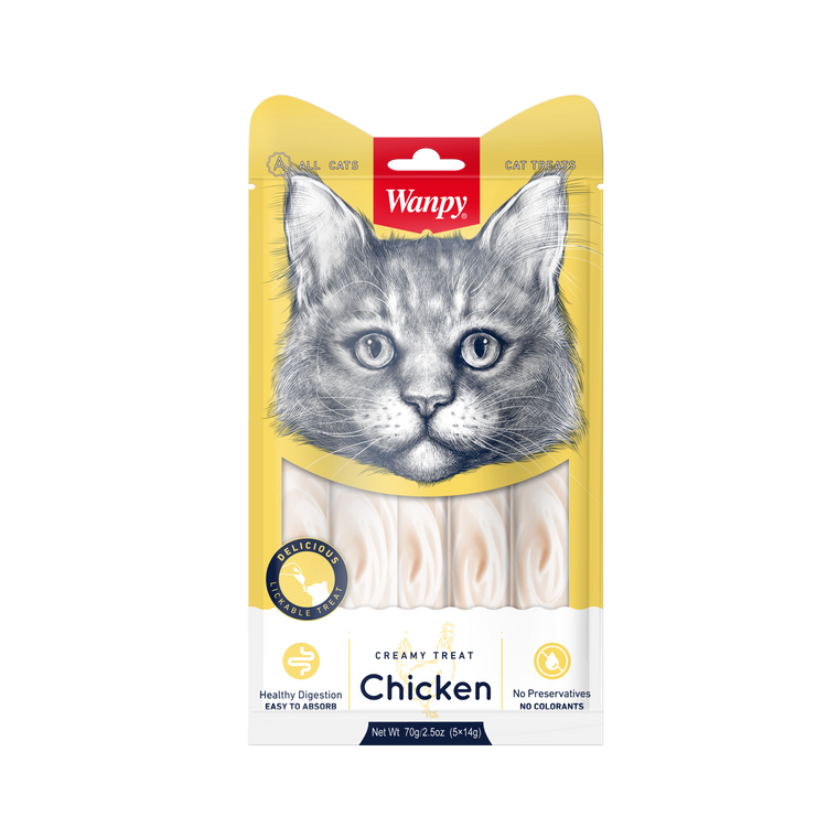 Wanpy - Creamy Lickable Treats Chicken - Cat