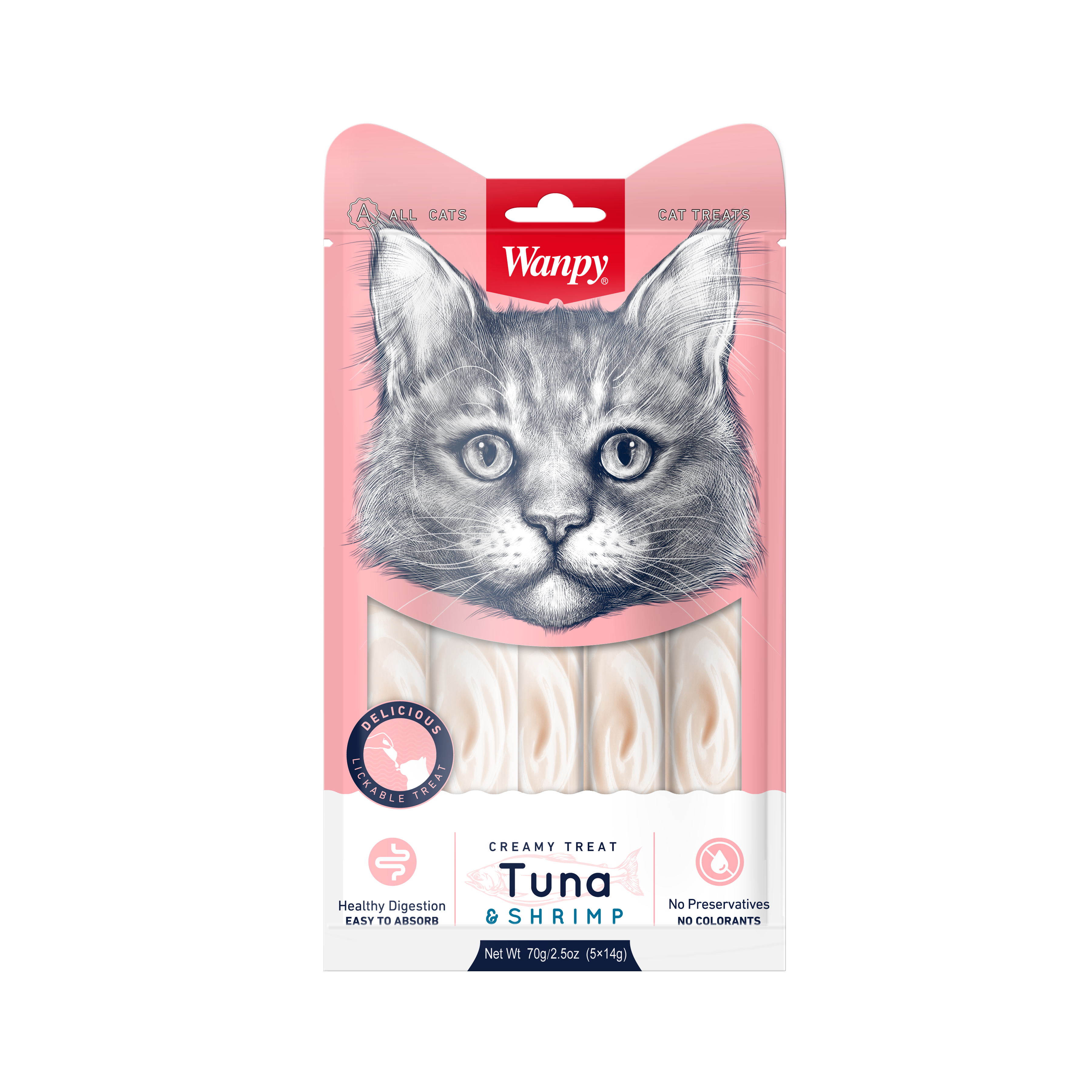 Wanpy - Creamy Lickable Treats Tuna & Shrimp - Cat