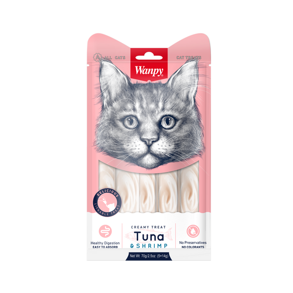 Wanpy - Creamy Lickable Treats Tuna & Shrimp - Cat