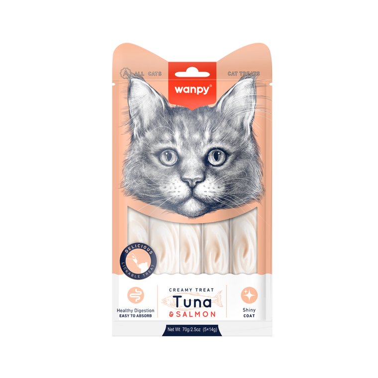 Wanpy - Creamy Lickable Treats Tuna & Salmon - Cat